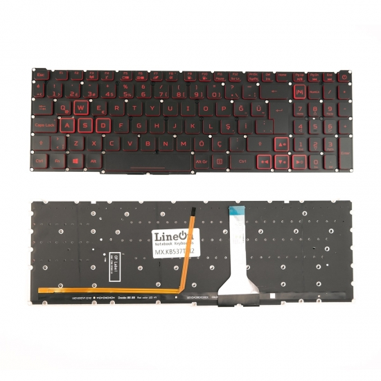 Acer Nitro 5 AN515-54 AN515-55 Notebook Klavye V.2 (Kırmızı Işıklı)