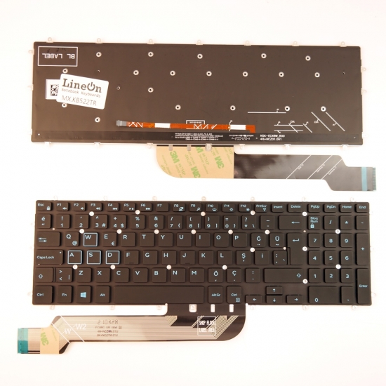 Dell Inspiron G7 7590 7790 Notebook Klavye Işıklı (Mavi Harf)