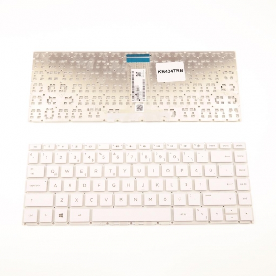 HP 14-BS Uyumlu Notebook Klavye Beyaz (Uzun Flex)