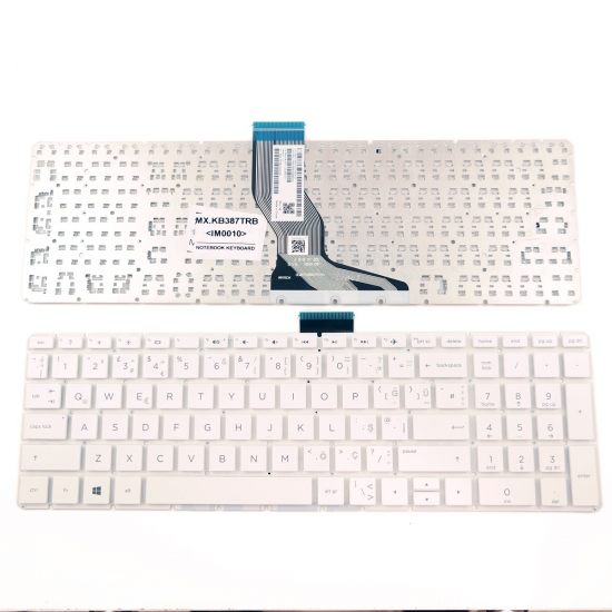 HP 250 G6 , 255 G6 , 256 G6 Notebook Klavye Beyaz (Küçük Enter)