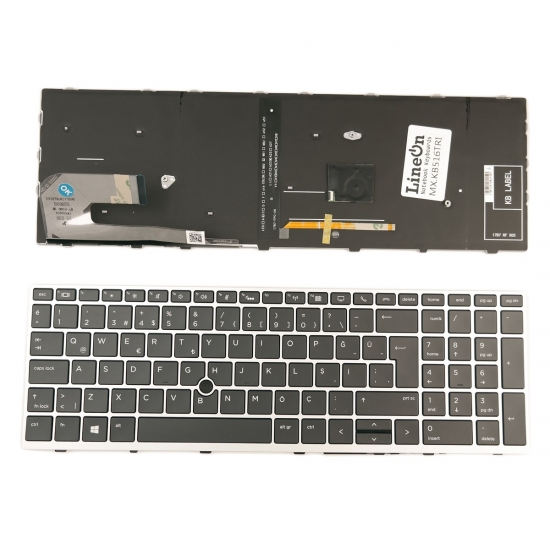 HP EliteBook 750 G5 , 755 G5 Notebook Klavye Işıklı Trackpoint