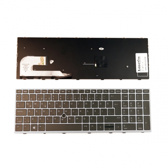 HP Elitebook 750 G5 , 750 G6 , 850 G6 Notebook Klavye Gri Çerçeveli (TrackPoint)