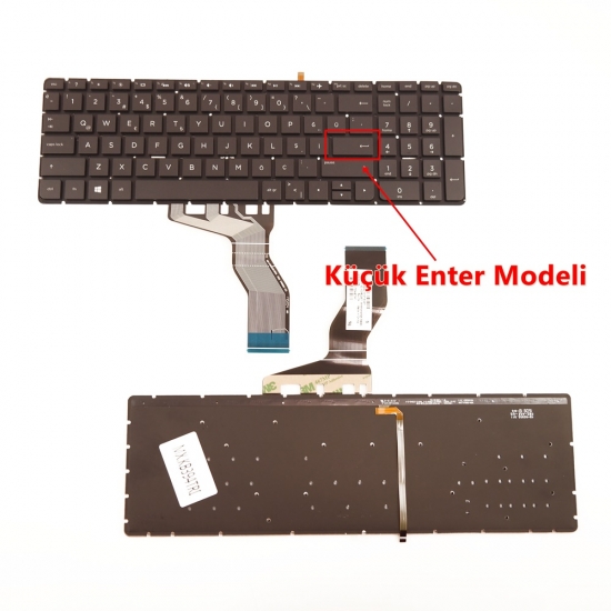 HP 15-BC Notebook Klavye Işıklı (K.Enter) (Uzun Flex) (Oval Yön)