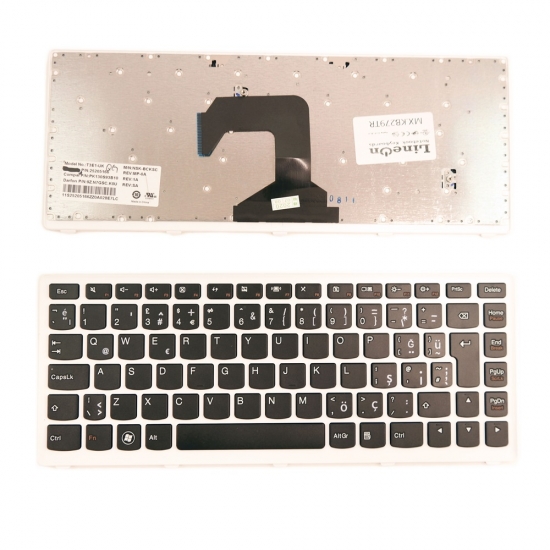 Lenovo T3E1-TR T3E1-UK Notebook Klavye Beyaz Çerçeveli