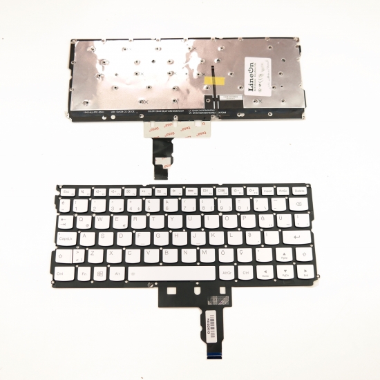Lenovo PK131042A00 Notebook Klavye Tuş Takımı Işıklı Gri