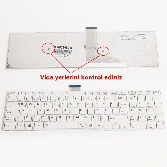 Toshiba Satellite C50DT Notebook Klavye Beyaz Çerçeveli